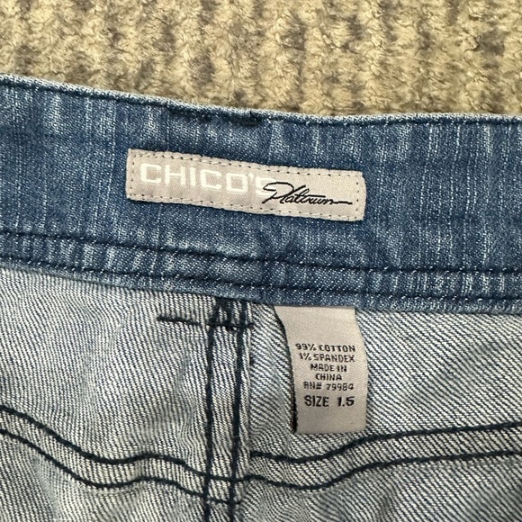 Chicos Platinum denim capris with cuff - Picture 3 of 4